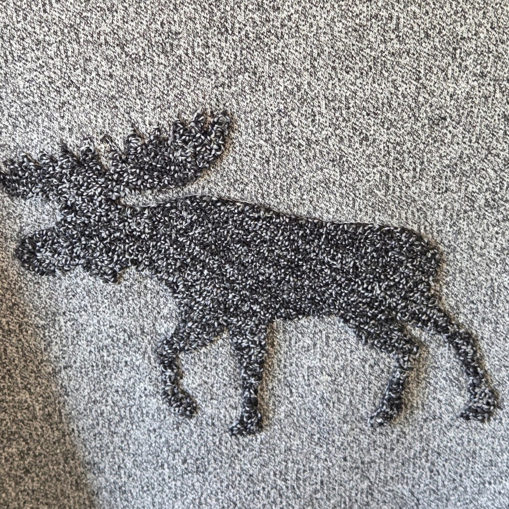 Hatley Heritage Grey Cream Moose Applique Raglan Sweatshirt Women's XL XL/TG - Picture 10 of 14